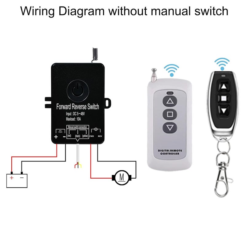 idealWIN مفتاح تحكم عن بعد مقاوم للماء للأمام والخلف يصل إلى 168 قدم، DC 5V إلى 48V / 10A، وحدة تحكم للمشغلات الخطية لجميع المشغلات الحركية الخطية، متوافق مع نظام سحب الشاحنات، ATV و SUV. - Image 2